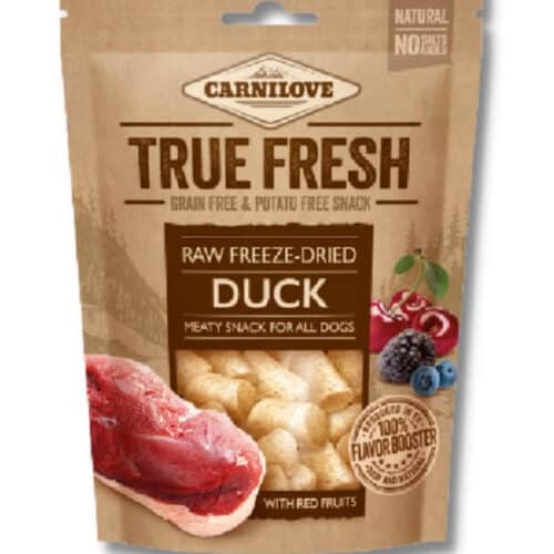 Carnilove Dog skanėstas Raw freeze-dried Duck with red fruits 40g