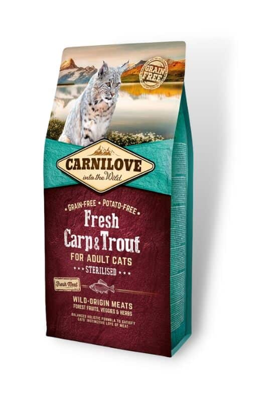 carnilove fresh carp and trout sterilised for adult cat sterilised