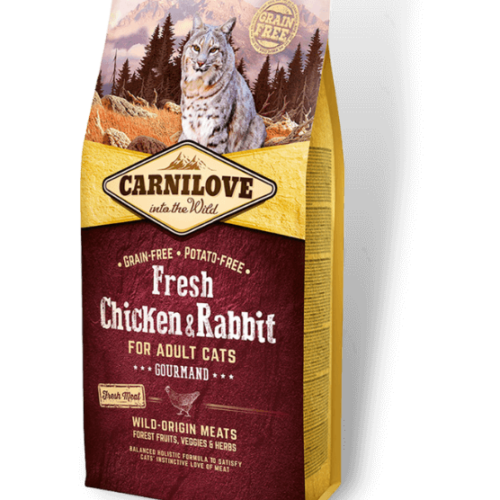carnilove fresh chicken and rabbit for adult katėms