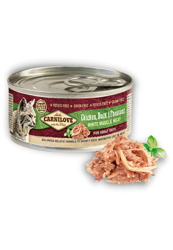 carnilove konservai katėms chicken, duck and pheasant 100g
