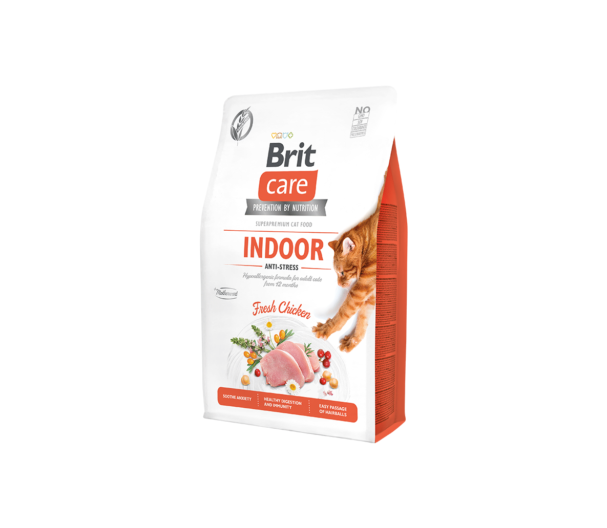 brit care cat indoor anti-stress sausas maistas naminėms katėms