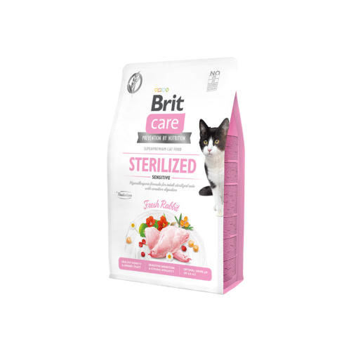Brit Care Sterilized Sensitive begrūdis sausas maistas sterilizuotoms katėms