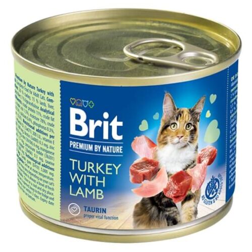 Brit Premium by Nature konservai katėms Turkey with Lamb 200g