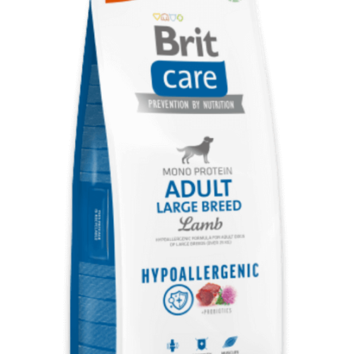 brit care hypoallergenic adult large breed lamb sausas maistas šunims