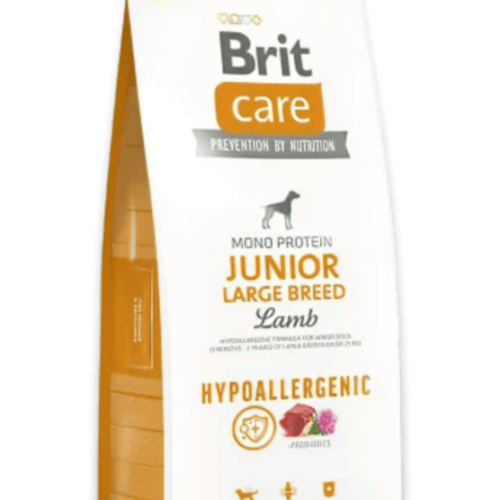 brit care hypoallergenic junior large breed lamb sausas maistas šunims