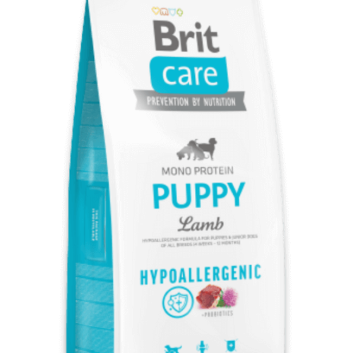 brit care hypoallergenic puppy lamb sausas maistas šunims