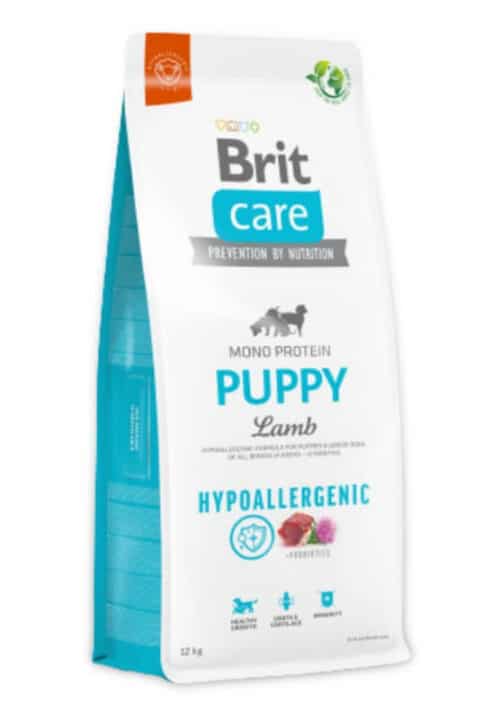 brit care hypoallergenic puppy lamb sausas maistas šunims