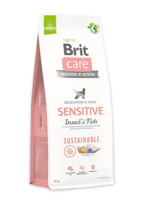 brit care sustainable sensitive insect&fish sausas maistas šunims su vabzdžiais 3kg 12kg