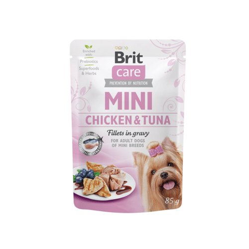 Brit Care Mini Chicken Tuna konservai šunims su vištiena ir tunu 85gr