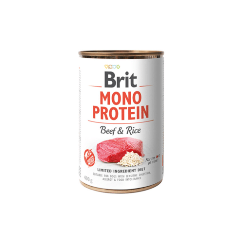 Brit Care Mono Protein Beef rice konservai šunims su jautiena ir ryžiais 400gr