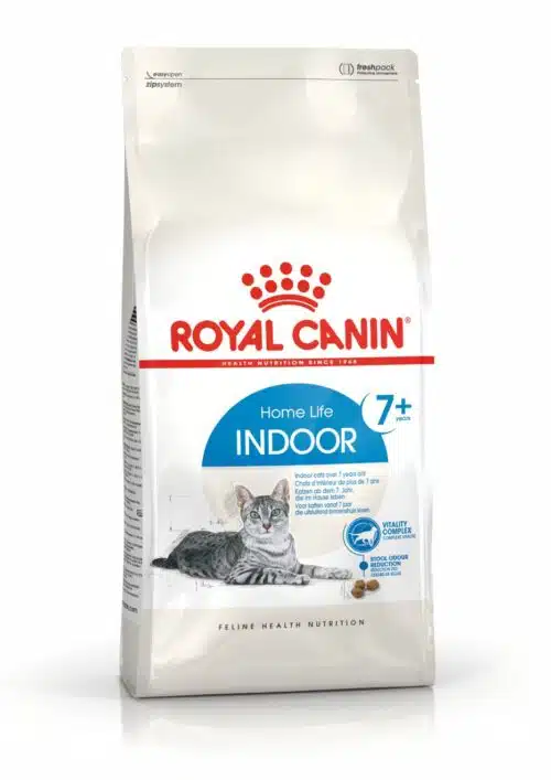 royal canin indoor 7 plus cat food sausas naminių kačių maistas, vyresnių nei 7 metai