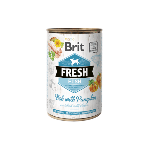 Brit Fresh Fish&Pumpkin konservai šunims su žuvimi ir moliūgais, 400g