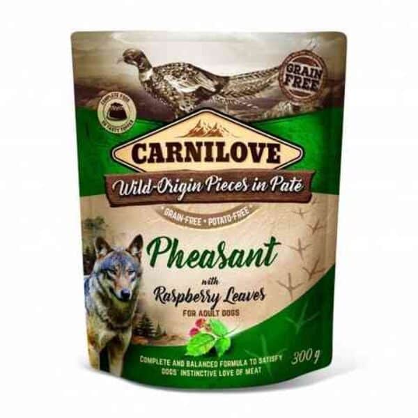 carnilove konservai šunims pate pheasant with raspberry leaves 300 g