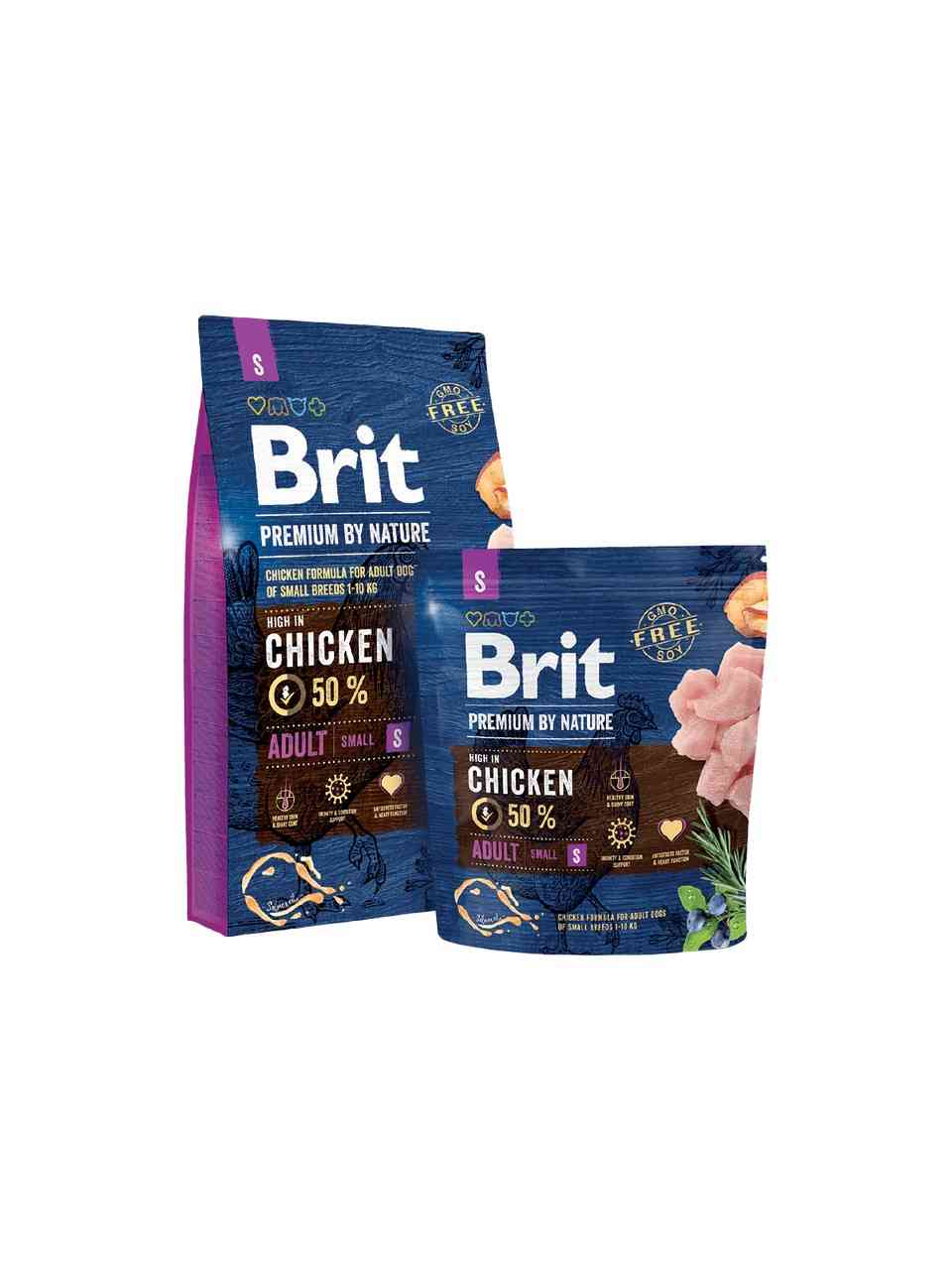 brit premium adult s sausas maistas mažų veislių šunims 8 kg