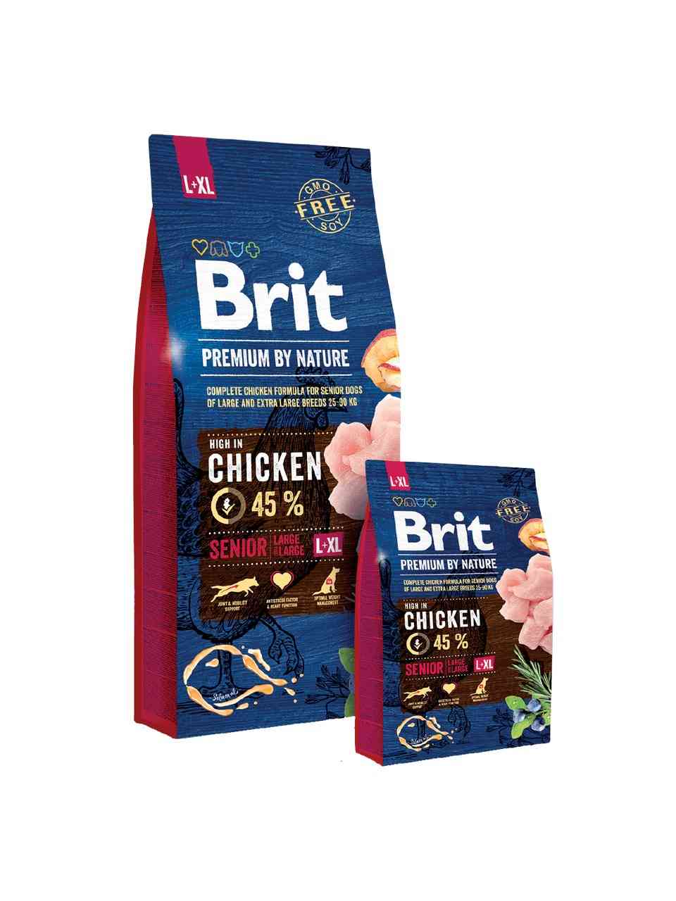 brit premium by nature senior 15kg l+xl sausas maistas šunims