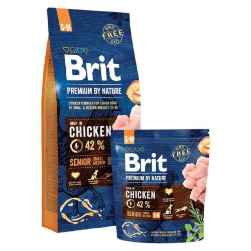 Brit Premium by Nature Senior S+M 15kg sausas maistas šunims
