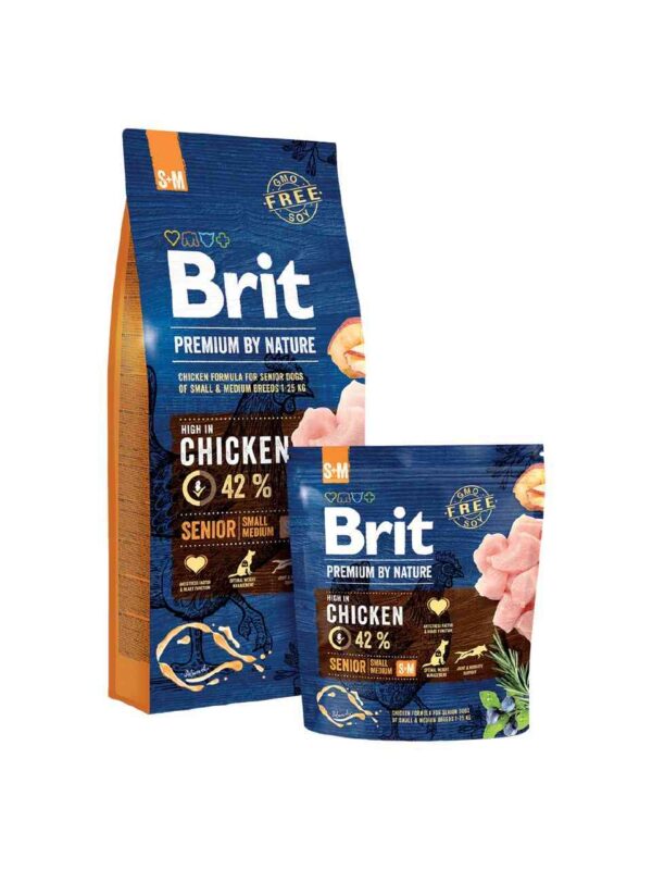 Brit Premium by Nature Senior S+M 15kg sausas maistas šunims