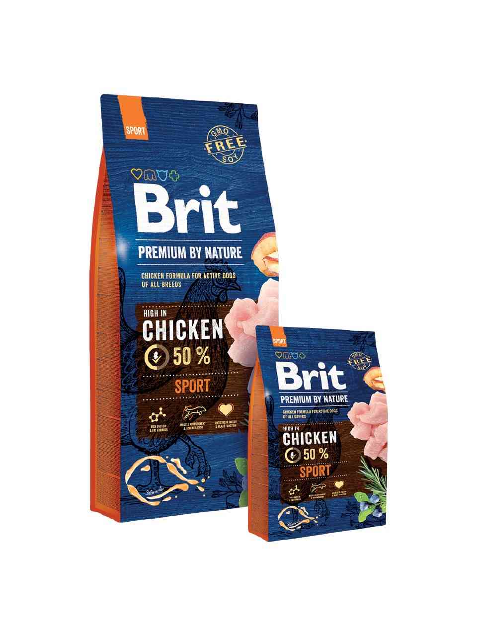 brit premium by nature sport 15kg sausas maistas šunims