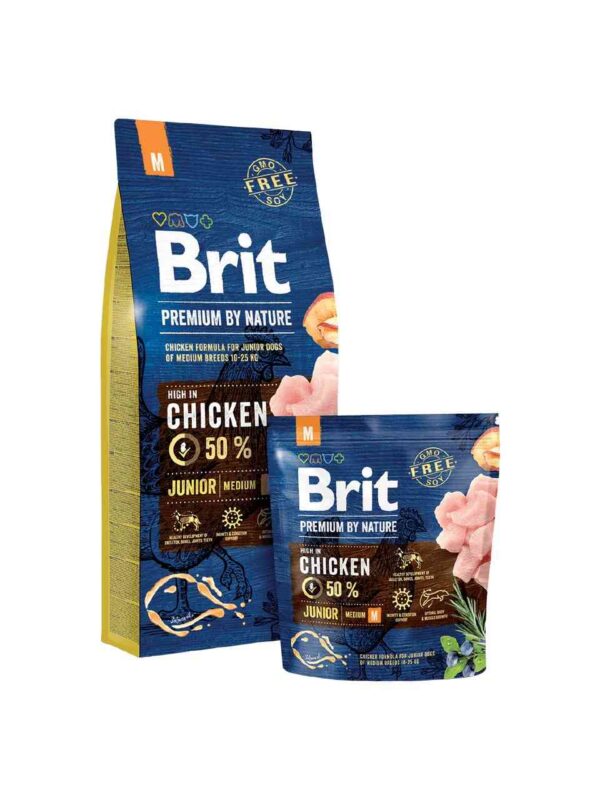 brit premium by nature junior m sausas maistas šunims