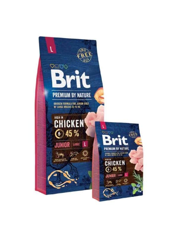 brit premium by nature junior l 15kg sausas maistas šunims