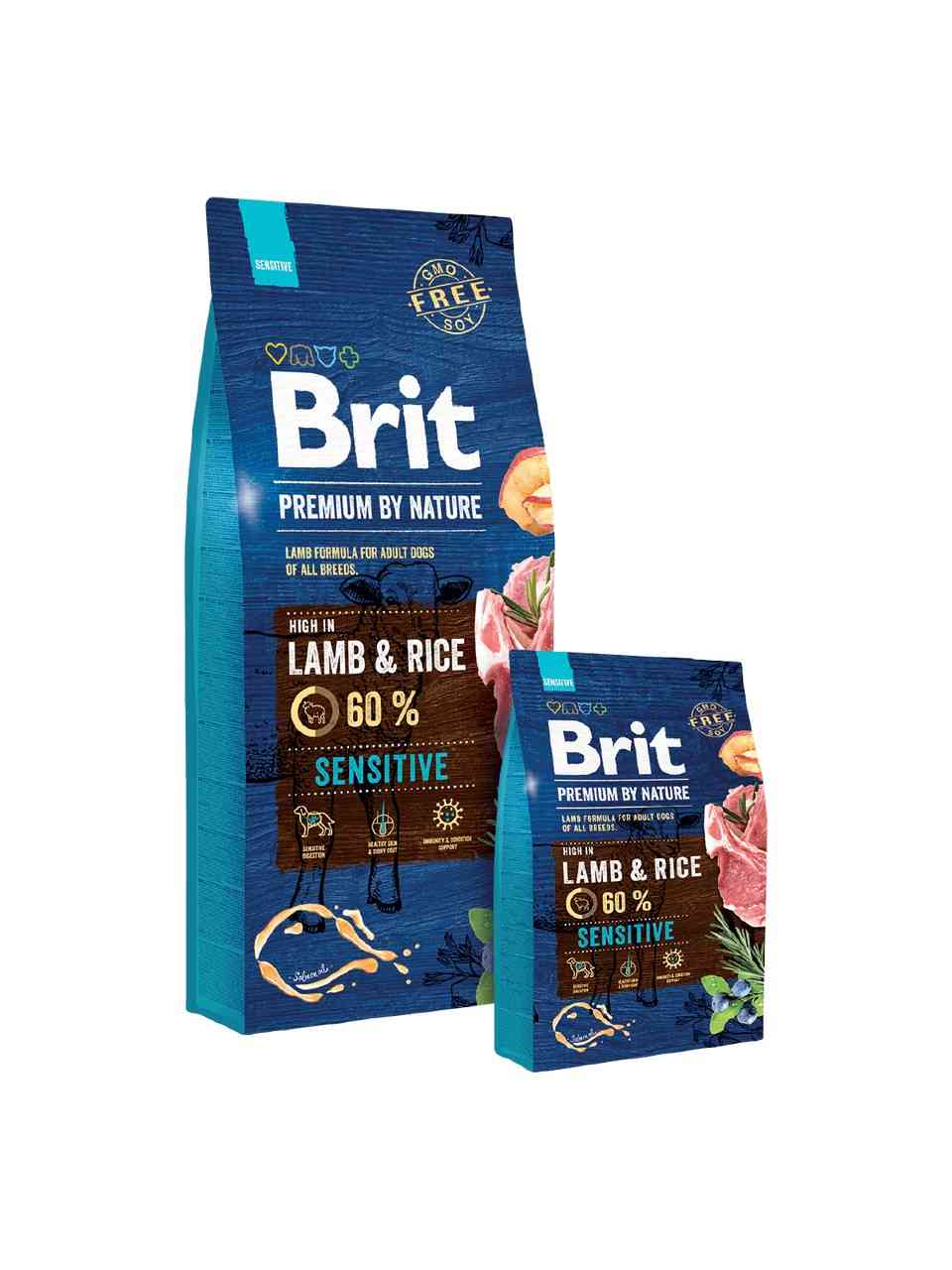brit premium by nature sensitive lamb 15kg sausas maistas šunims