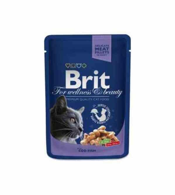 brit premium cod fish konservai katėms su menke 100gr