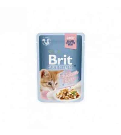 200 brit premium delicate chicken for kitten in gravy konservai kaciukams vistienos file padaze