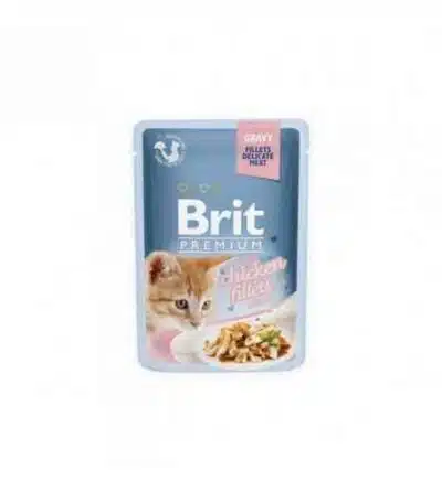200 brit premium delicate chicken for kitten in gravy konservai kaciukams vistienos file padaze