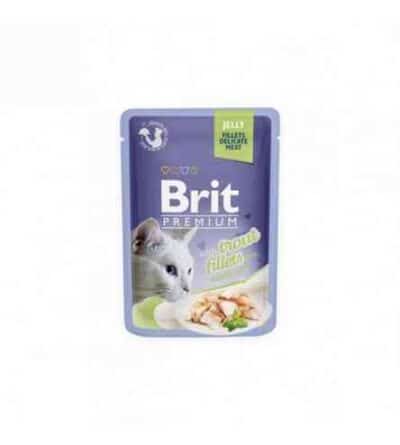 Brit Premium Delicate Fillets in Jelly with Trout konservai katėms su upėtakiu