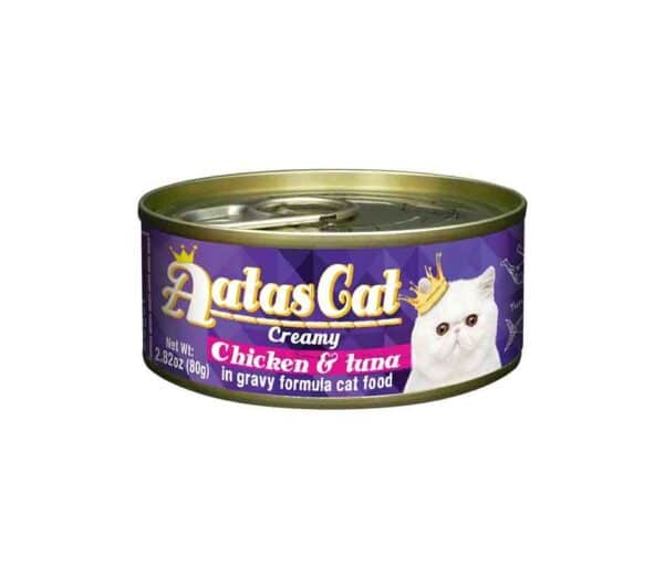 aatas cat creamy chicken and tuna konservai katėms skardinėje