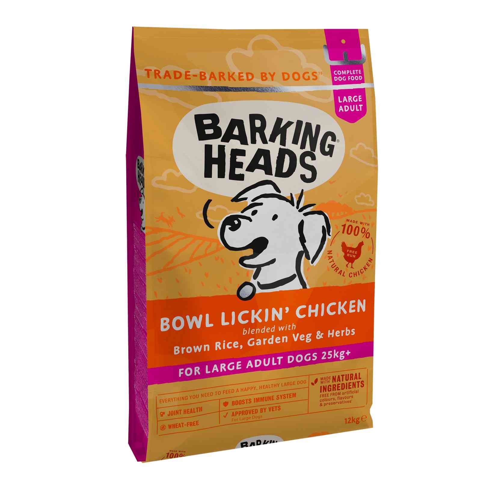 barking heads bowl lickin' chicken large (vištiena) 12kg