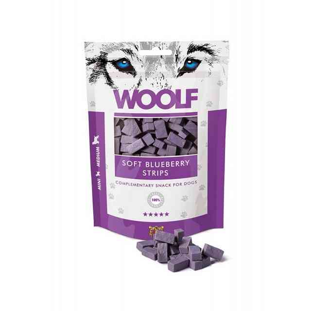 woolf soft blueberry strips skanėstai šunims 100 gr