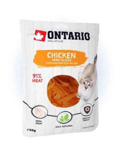 Ontario Mini Chicken Slices skanėstai katėms su vištiena 50g