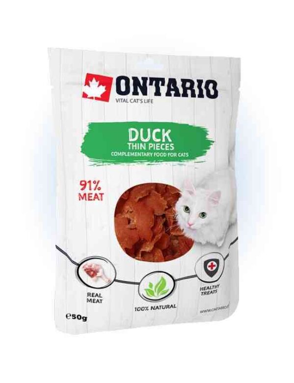 Ontario Duck Thin Pieces skanėstai katėms su antiena 50g