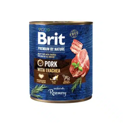 Brit Premium by Nature konservai šunims su kiauliena Pork with Trachea 800g