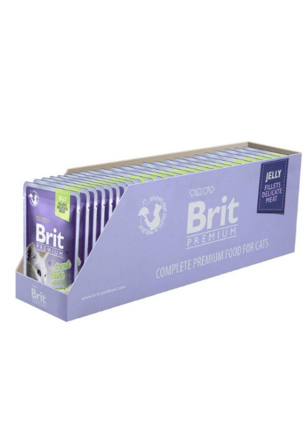 4697 Brit Premium Delicate Trout in Jelly konservai katems upetakio file drebuciuose 24 vnt