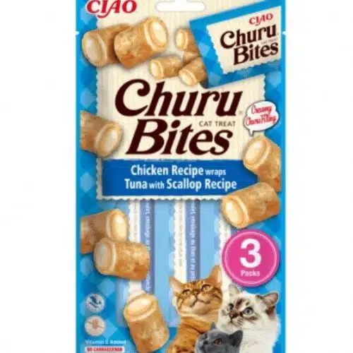 Churu Cat skanėstai katėms Bites Chicken Tuna Scallop 30g