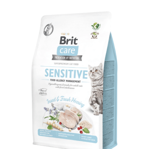 brit care cat insect&fresh herring sausas maistas katėms