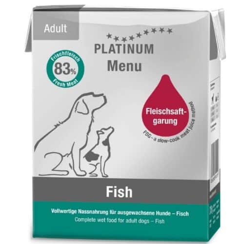 platinum menu fish adult šunims šlapias maistas