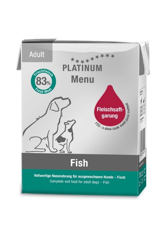platinum menu fish adult šunims šlapias maistas