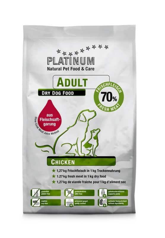 platinum chicken dog food adult sausas maistas šunims su vištiena