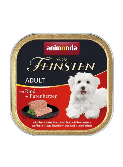 animonda vom feinsten classic konservai šunims su jautiena ir kalakutų širdimis, 150gr