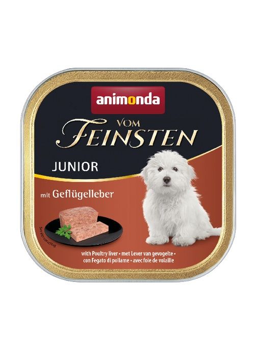 Animonda Vom Feinsten Junior jaunų šunų konservai su paukščių kepenėlėmis, 150gr