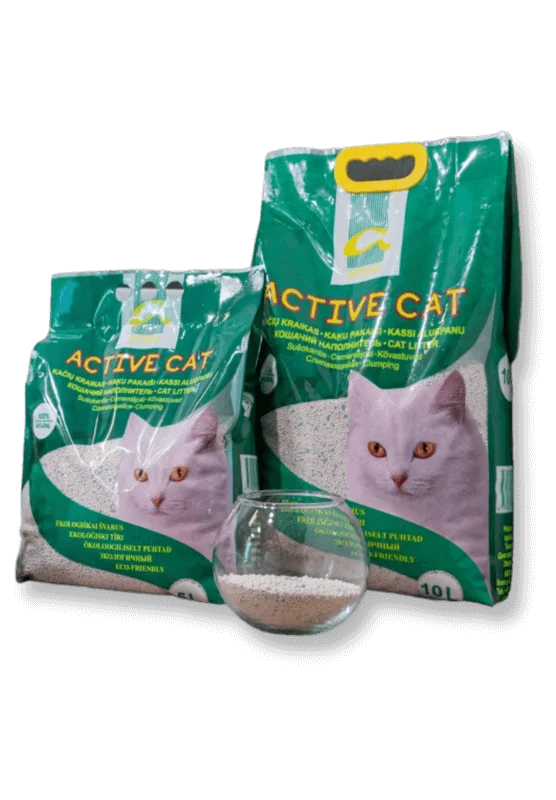 active cat kačių kraikas bentonitinis be aromato, 5l ir 10l
