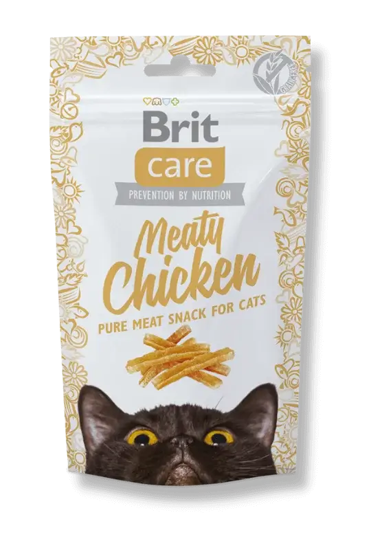 brit care cat snack meaty chicken skanėstai katėms 50gr