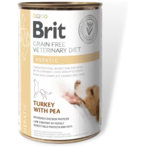 brit gf veterinary diets hepatic konservai šunims, 400g