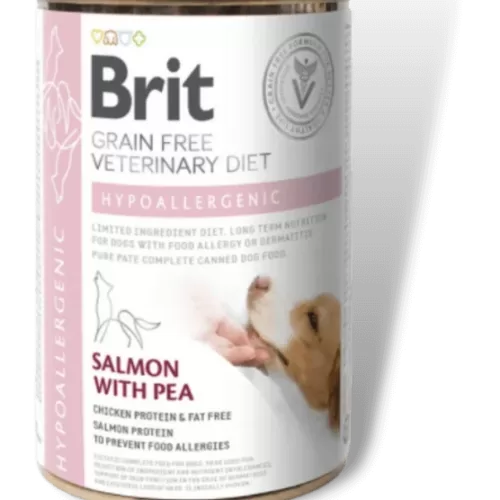 brit gf veterinary diets hypoallergenic konservai šunims