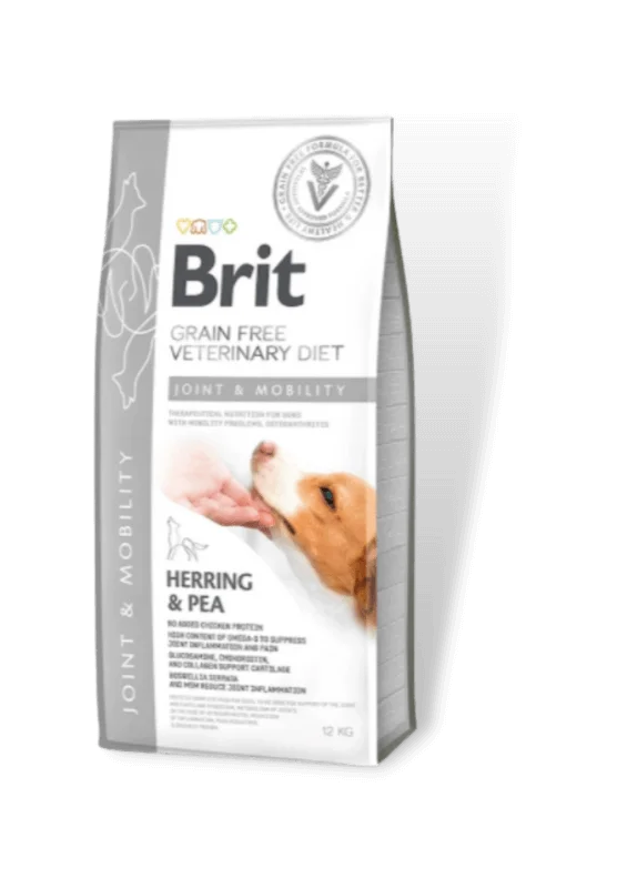 brit gf veterinary diets dog joint & mobility sausas maistas šunims