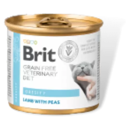 brit grain free veterinary diet obesity wet for cat
