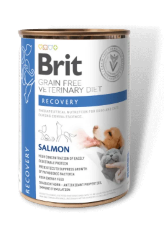 grain free brit veterinary diet recovery šunims ir katėms